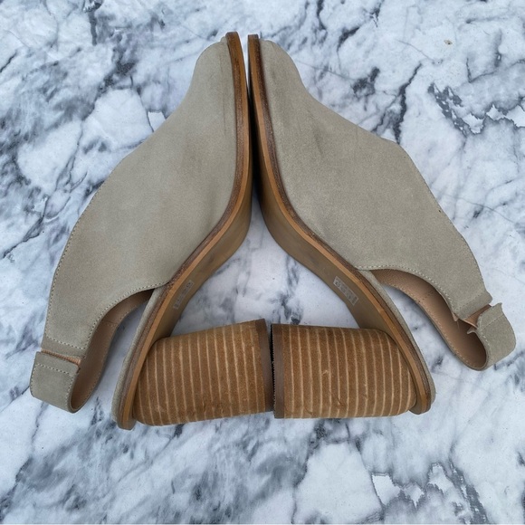 ANTHROPOLOGIE Suede Tracy Slingback Open Toes Shoes - Picture 4 of 8